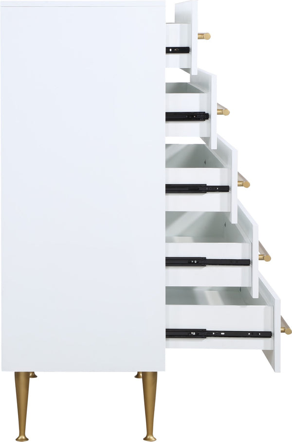 Marisol Engineered Wood / Iron Contemporary White Chest - 36" W x 18" D x 48.5" H