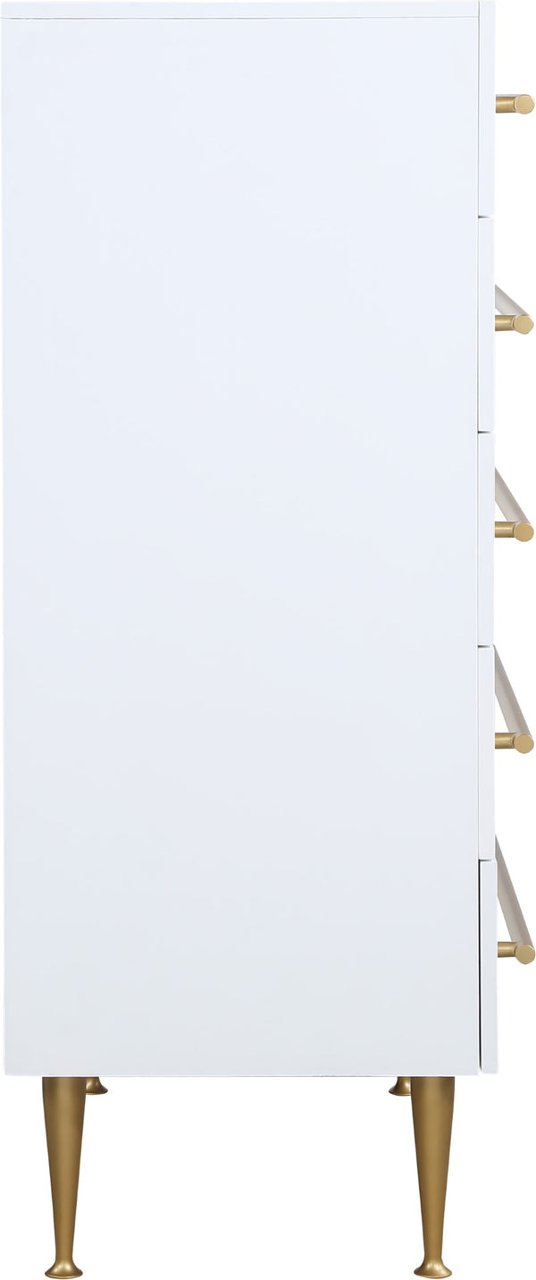 Marisol Engineered Wood / Iron Contemporary White Chest - 36" W x 18" D x 48.5" H