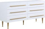 Marisol Engineered Wood / Iron Contemporary White Dresser - 60" W x 18" D x 32" H