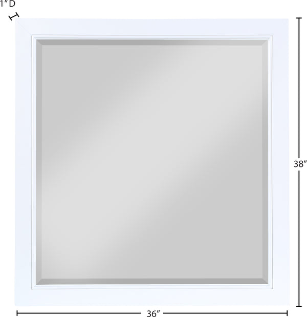 Marisol Engineered Wood / Iron Contemporary White Mirror - 36" W x 1" D x 38" H