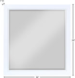 Marisol Engineered Wood / Iron Contemporary White Mirror - 36" W x 1" D x 38" H