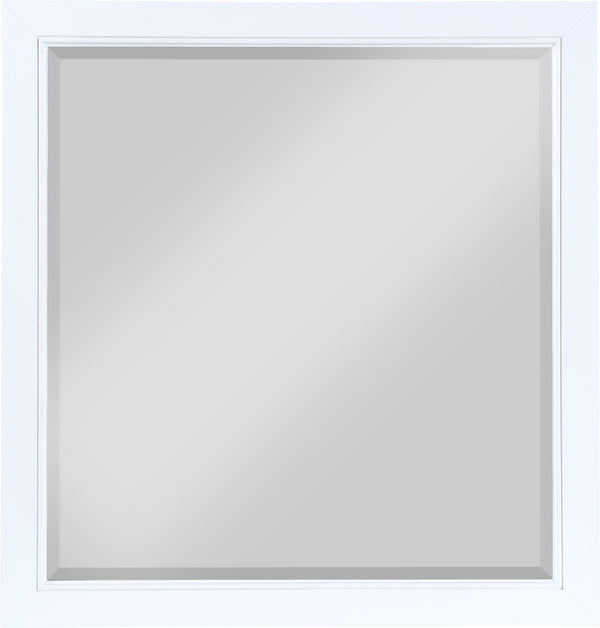 Marisol Engineered Wood / Iron Contemporary White Mirror - 36" W x 1" D x 38" H