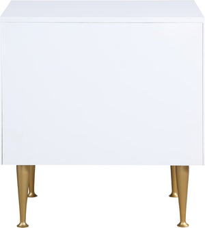 Marisol Engineered Wood / Iron Contemporary White Night Stand - 24" W x 18" D x 26" H