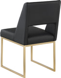 Jayce Faux Leather / Iron / Engineered Wood / Foam Contemporary Black Faux Leather Dining Chair - 19" W x 22.5" D x 33" H