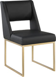 Jayce Faux Leather / Iron / Engineered Wood / Foam Contemporary Black Faux Leather Dining Chair - 19" W x 22.5" D x 33" H