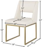 Jayce Faux Leather / Iron / Engineered Wood / Foam Contemporary Cream Faux Leather Dining Chair - 19" W x 22.5" D x 33" H