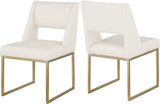 Jayce Faux Leather / Iron / Engineered Wood / Foam Contemporary Cream Faux Leather Dining Chair - 19" W x 22.5" D x 33" H