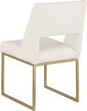 Jayce Faux Leather / Iron / Engineered Wood / Foam Contemporary Cream Faux Leather Dining Chair - 19" W x 22.5" D x 33" H