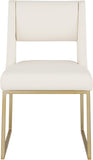 Jayce Faux Leather / Iron / Engineered Wood / Foam Contemporary Cream Faux Leather Dining Chair - 19" W x 22.5" D x 33" H