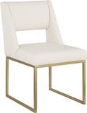 Jayce Faux Leather / Iron / Engineered Wood / Foam Contemporary Cream Faux Leather Dining Chair - 19" W x 22.5" D x 33" H