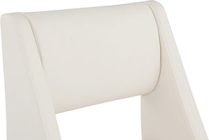 Jayce Faux Leather / Iron / Engineered Wood / Foam Contemporary Cream Faux Leather Dining Chair - 19" W x 22.5" D x 33" H