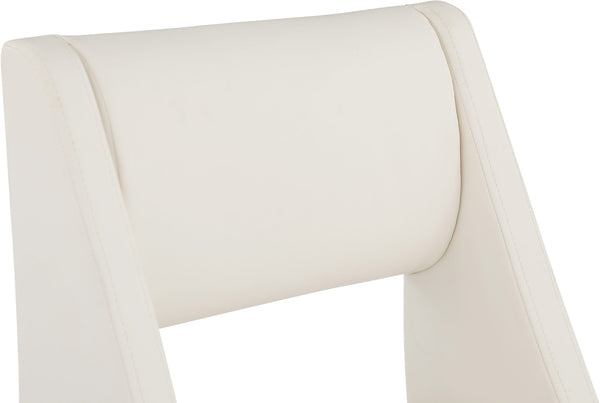 Jayce Faux Leather / Iron / Engineered Wood / Foam Contemporary Cream Faux Leather Dining Chair - 19" W x 22.5" D x 33" H