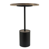 Sagebrook Home Contemporary Metal, 24"h Side Table Wooden Top, Black/brown 16540 Brown/black Metal