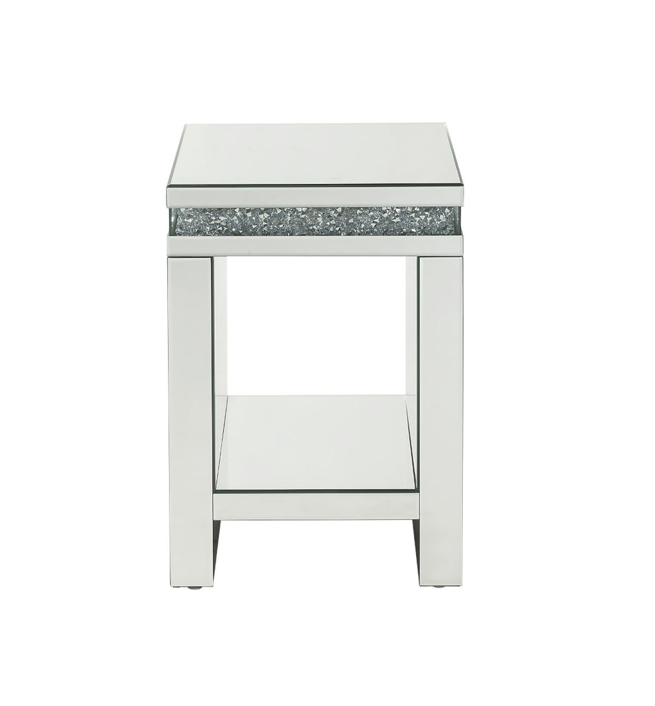 Noralie Glam End Table Mirrored & Faux Diamonds 84717-ACME