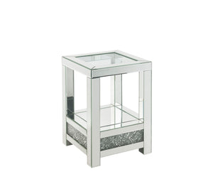 Noralie Glam End Table Mirrored & Faux Diamonds 84722-ACME