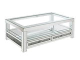 Noralie Glam Coffee Table Mirrored & Faux Diamonds 84730-ACME