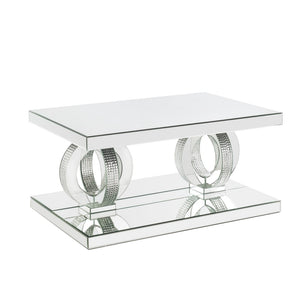 Ornat Glam Coffee Table Mirrored & Faux Diamonds 84740-ACME