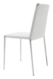 Zuo Modern Alex 100% Polyurethane, Plywood, Steel Modern Commercial Grade Dining Chair Set - Set of 4 White, Chrome 100% Polyurethane, Plywood, Steel