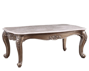 Jayceon Transitional Coffee Table MARBLE TOP) Real Marble • WOOD BASE) 84865-ACME