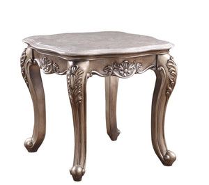 Jayceon Transitional End Table MARBLE TOP) Real Marble • WOOD BASE) 84867-ACME