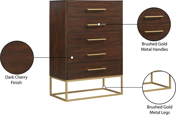 Maxine Engineered Wood / Iron Contemporary Brown Chest - 32" W x 18" D x 47" H