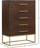 Maxine Engineered Wood / Iron Contemporary Brown Chest - 32" W x 18" D x 47" H