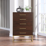 Maxine Engineered Wood / Iron Contemporary Brown Chest - 32" W x 18" D x 47" H