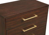 Maxine Engineered Wood / Iron Contemporary Brown Chest - 32" W x 18" D x 47" H