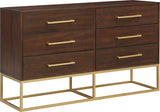 Maxine Engineered Wood / Iron Contemporary Brown Dresser - 56" W x 18" D x 32.5" H