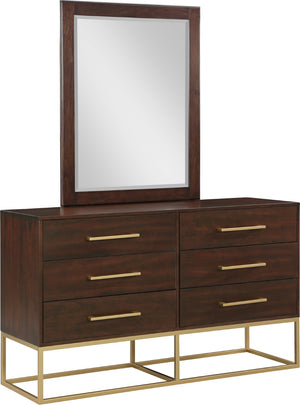 Maxine Engineered Wood / Iron Contemporary Brown Dresser - 56" W x 18" D x 32.5" H