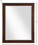 Maxine Engineered Wood / Iron Contemporary Brown Mirror - 31.5" W x 1" D x 39.5" H