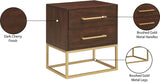 Maxine Engineered Wood / Iron Contemporary Brown Night Stand - 22" W x 17" D x 25.5" H