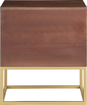 Maxine Engineered Wood / Iron Contemporary Brown Night Stand - 22" W x 17" D x 25.5" H