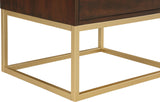 Maxine Engineered Wood / Iron Contemporary Brown Night Stand - 22" W x 17" D x 25.5" H