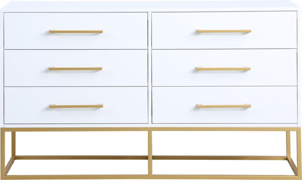 Maxine Engineered Wood / Iron Contemporary White Dresser - 56" W x 18" D x 32.5" H