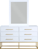 Maxine Engineered Wood / Iron Contemporary White Dresser - 56" W x 18" D x 32.5" H