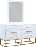 Maxine Engineered Wood / Iron Contemporary White Dresser - 56" W x 18" D x 32.5" H