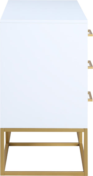 Maxine Engineered Wood / Iron Contemporary White Dresser - 56" W x 18" D x 32.5" H