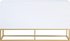 Maxine Engineered Wood / Iron Contemporary White Dresser - 56" W x 18" D x 32.5" H