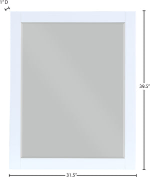 Maxine Engineered Wood / Iron Contemporary White Mirror - 31.5" W x 1" D x 39.5" H