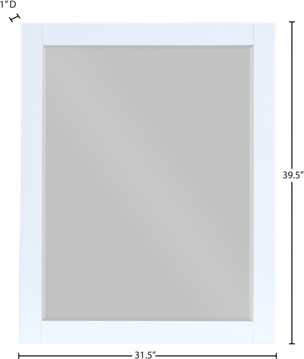 Maxine Engineered Wood / Iron Contemporary White Mirror - 31.5" W x 1" D x 39.5" H