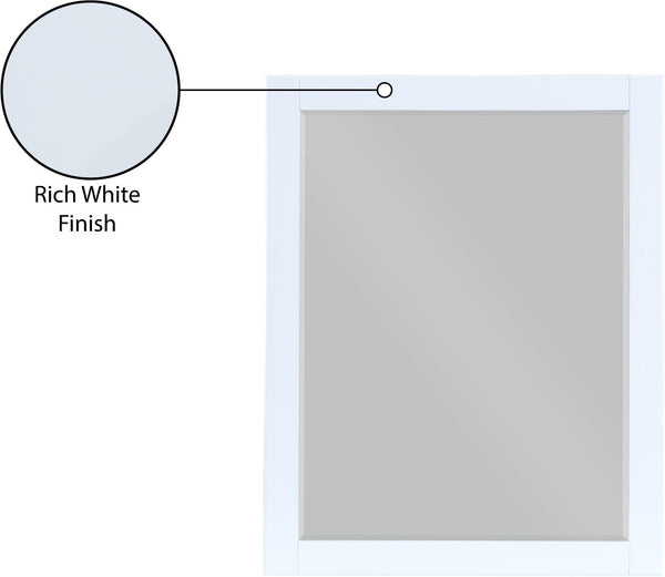 Maxine Engineered Wood / Iron Contemporary White Mirror - 31.5" W x 1" D x 39.5" H