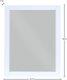 Maxine Engineered Wood / Iron Contemporary White Mirror - 31.5" W x 1" D x 39.5" H