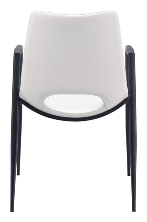 Zuo Modern Desi 100% Polyurethane, Plywood, Steel Modern Commercial Grade Dining Chair Set - Set of 2 White, Black 100% Polyurethane, Plywood, Steel