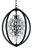 Bethel Black Chandelier in Metal & Crystal