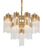 Bethel Gold Chandelier in Metal & Glass