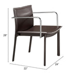 Zuo Modern Gekko 100% Polyurethane, Plywood, Steel Modern Commercial Grade Conference Chair Set - Set of 2 Espresso, Chrome 100% Polyurethane, Plywood, Steel