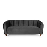 Christopher Knight Home® Richland Modern Glam Velvet Channel Stitch 3 Seater Sofa