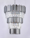 Bethel Chrome Chandelier in Metal & Crystal