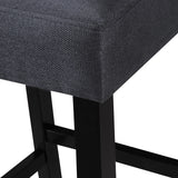 Darren Contemporary Upholstered Barstools with Nailhead Trim, Dark Charcoal and Walnut Noble House